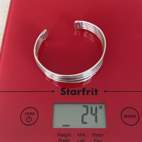 Solid 925 Sterling Silver Cuff Bracelet- 23g - Picture 10 of 10